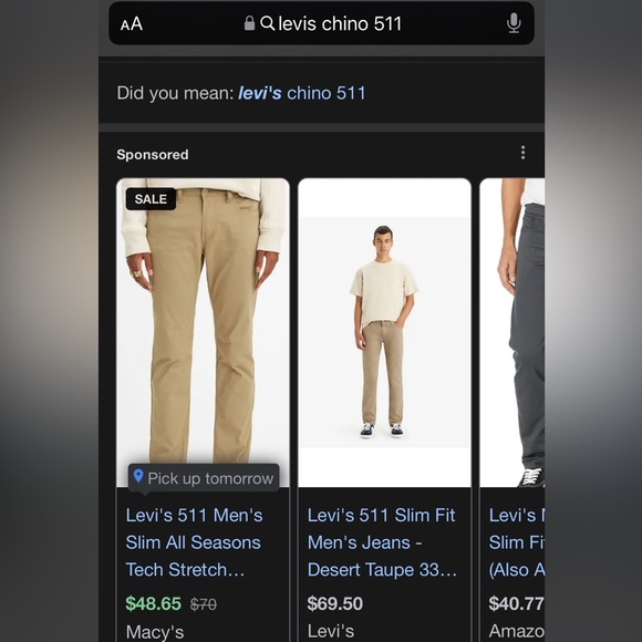 Levi’s 511 slim fit chinos - Picture 3 of 3